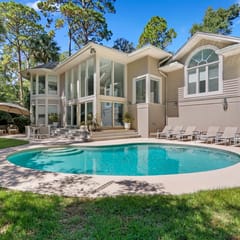 Elegant 5th row beach home with a private pool.