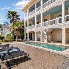 2nd Row Luxury home with a game room, a golf simulator and private pool