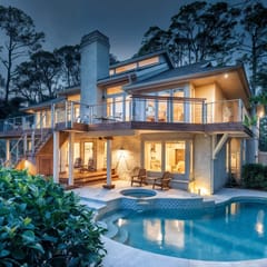 2nd row beach home with multiple living spaces along with private pool & spa